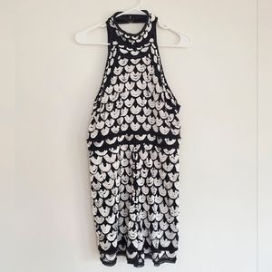 ASOS ‘Haley' Rare Sequin & Beaded Halter Romper/ US 12